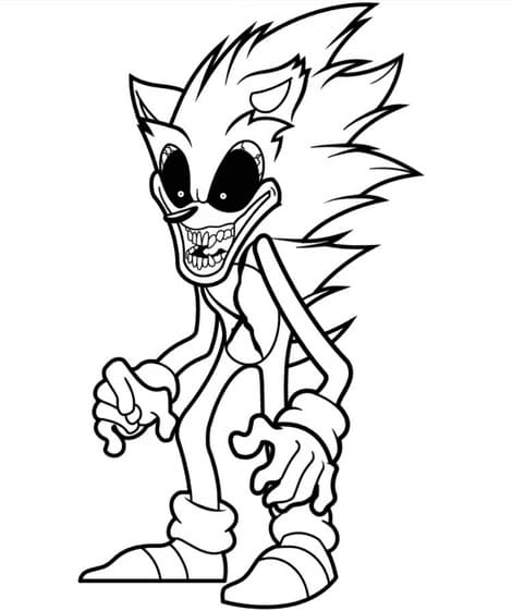 Kostenloser Sonic Exe für Kinder ausmalbilder