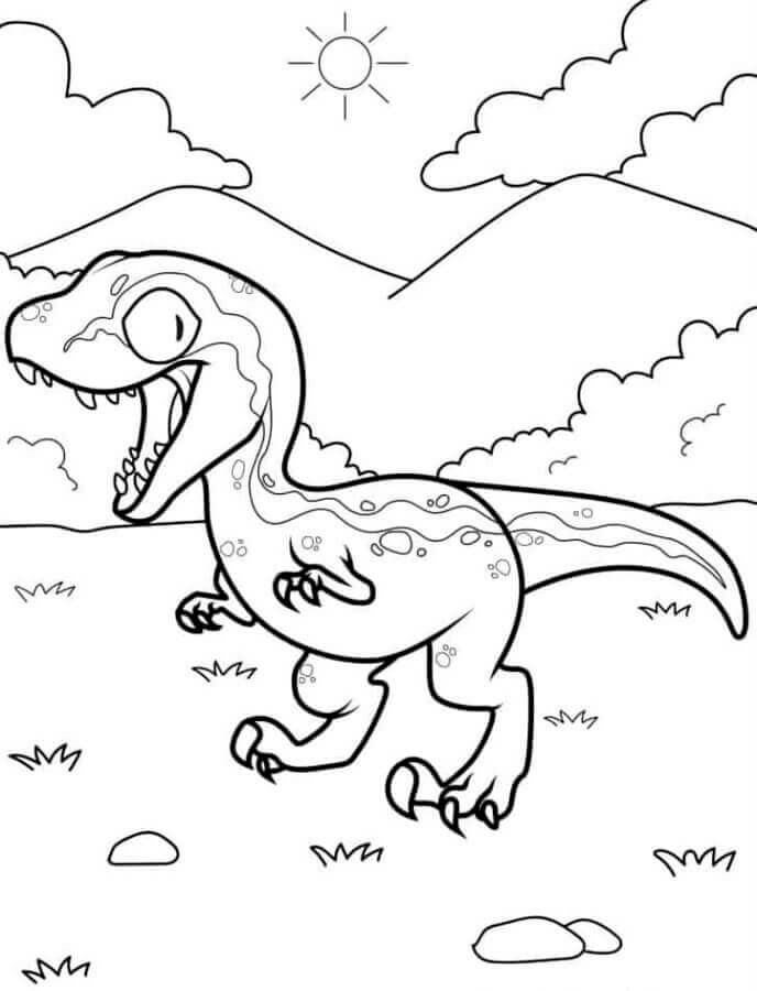Kostenloser Velociraptor zum Drucken ausmalbilder