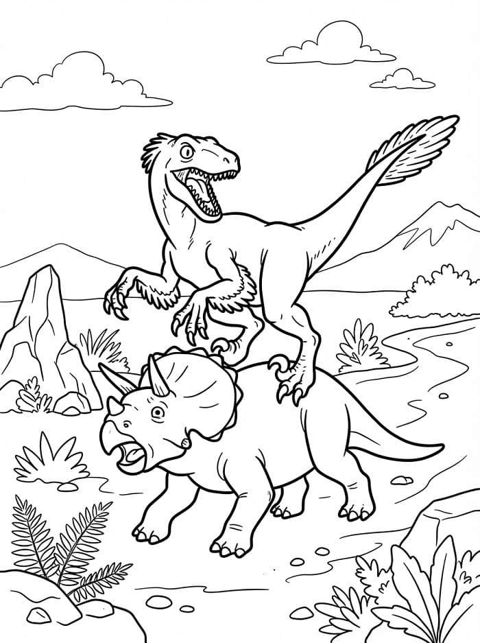 Kostenloser Velociraptor ausmalbilder