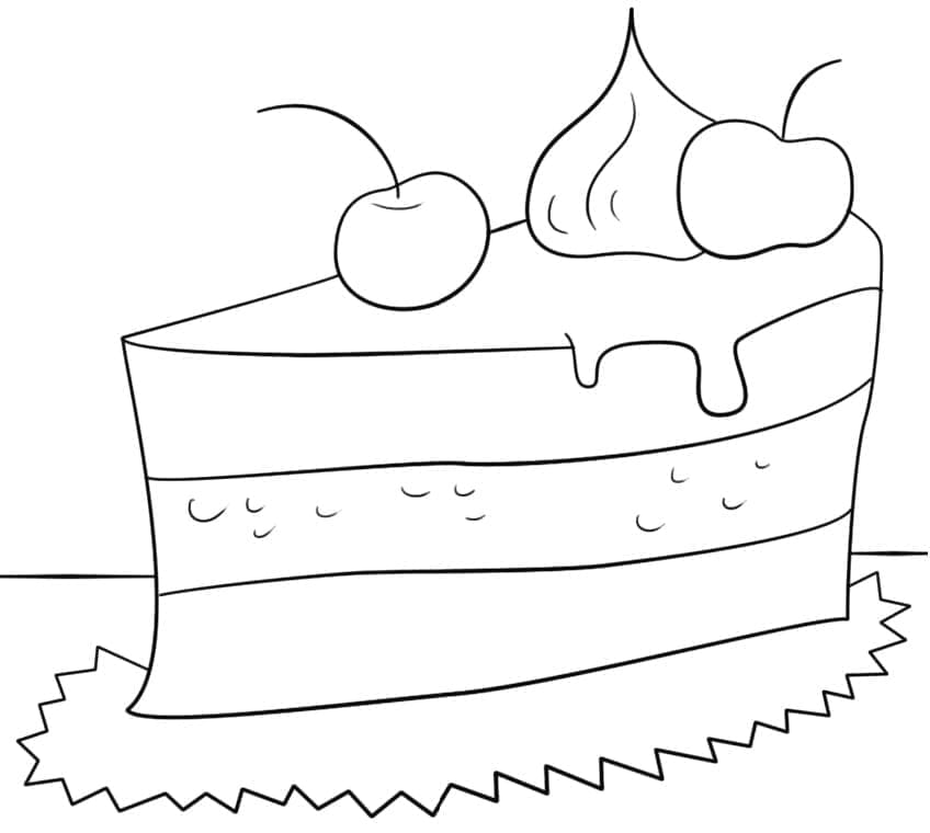 Kostenloser ausdruckbarer Kuchen ausmalbilder