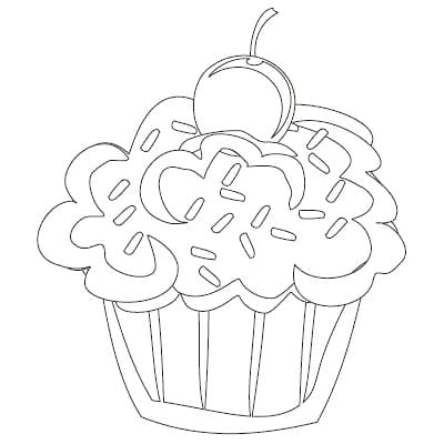 Kostenloses Bild eines Cupcakes ausmalbilder