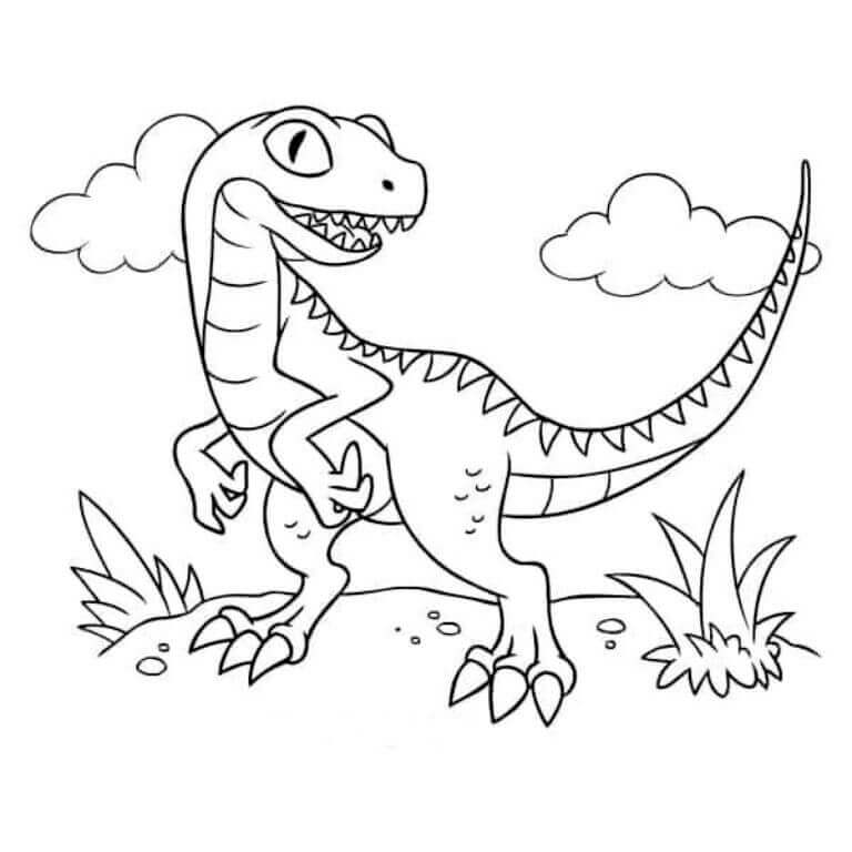 Kostenloses Bild von einem Velociraptor ausmalbilder