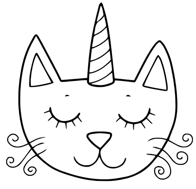 Kostenloses Einhornkatzen-Bild ausmalbilder