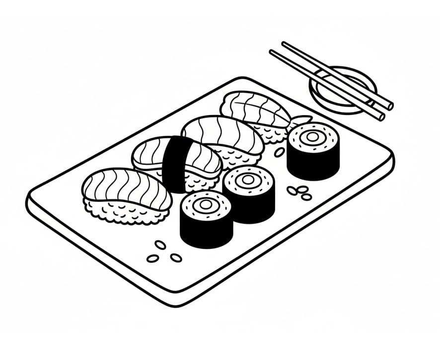 Kostenloses Sushi Bild ausmalbilder
