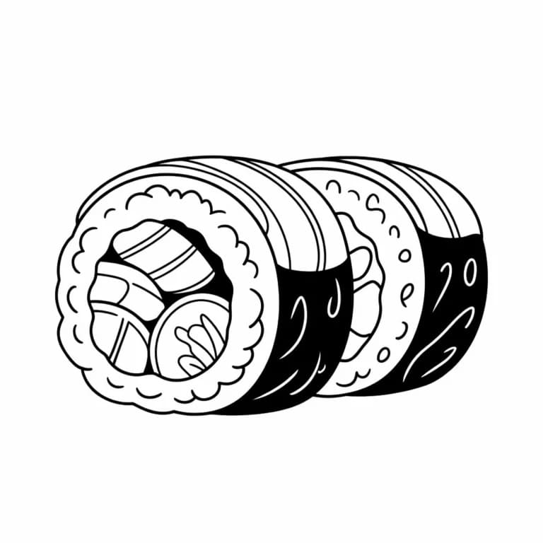 Kostenloses Sushi für Kinder ausmalbilder
