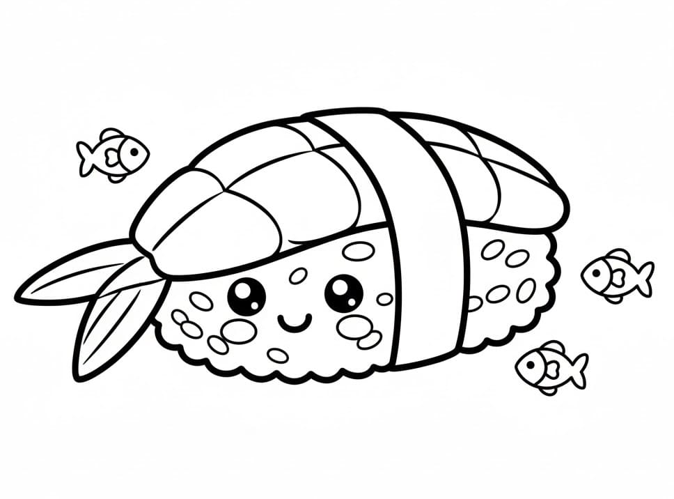 Kostenloses Sushi zum Drucken ausmalbilder