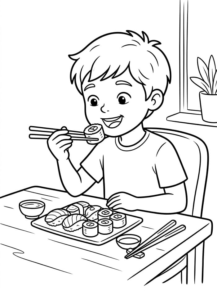 Kostenloses Sushi ausmalbilder