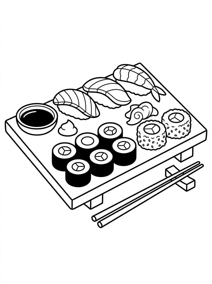 Köstliches Sushi ausmalbilder