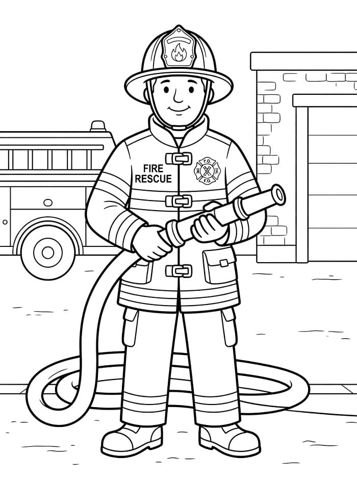 Leichter Feuerwehrmann ausmalbilder