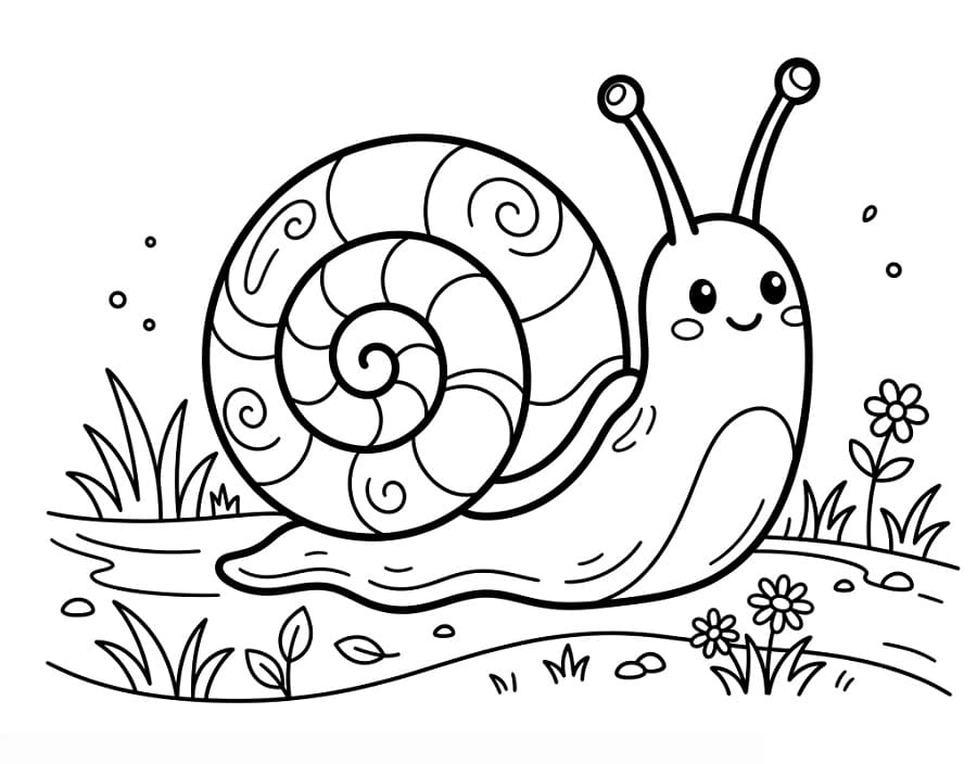 Liebenswerte Schnecke ausmalbilder