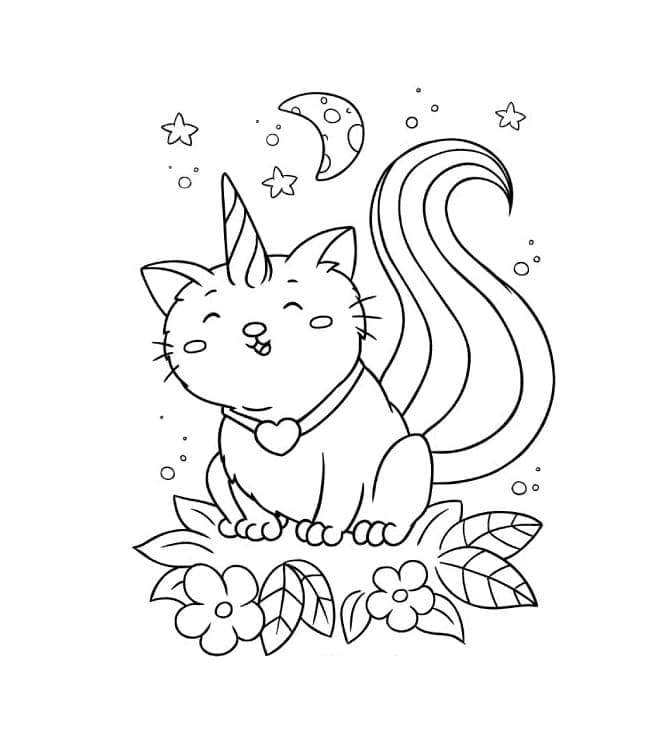 Liebevolle Einhornkatze ausmalbilder