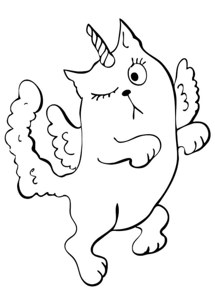Lustige Einhornkatze ausmalbilder