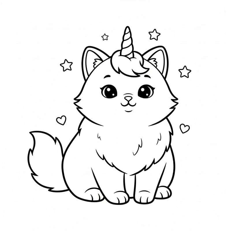 Niedliche Einhornkatze ausmalbilder