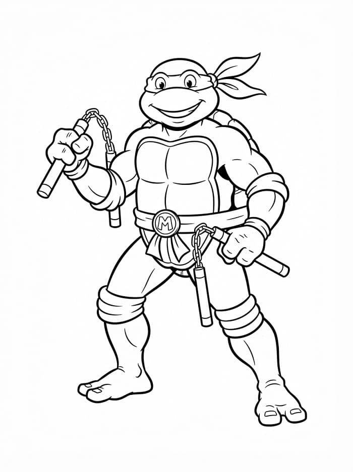 Ninja Turtles drucken ausmalbilder