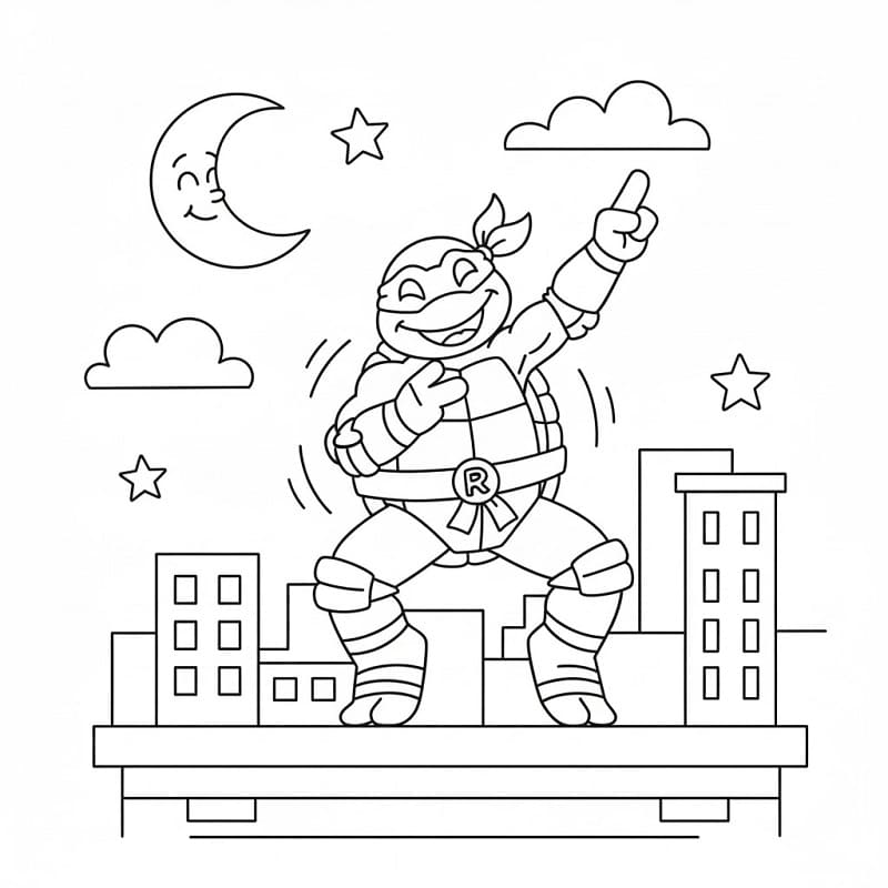 Ninja Turtles für 1-jährige Kinder ausmalbilder
