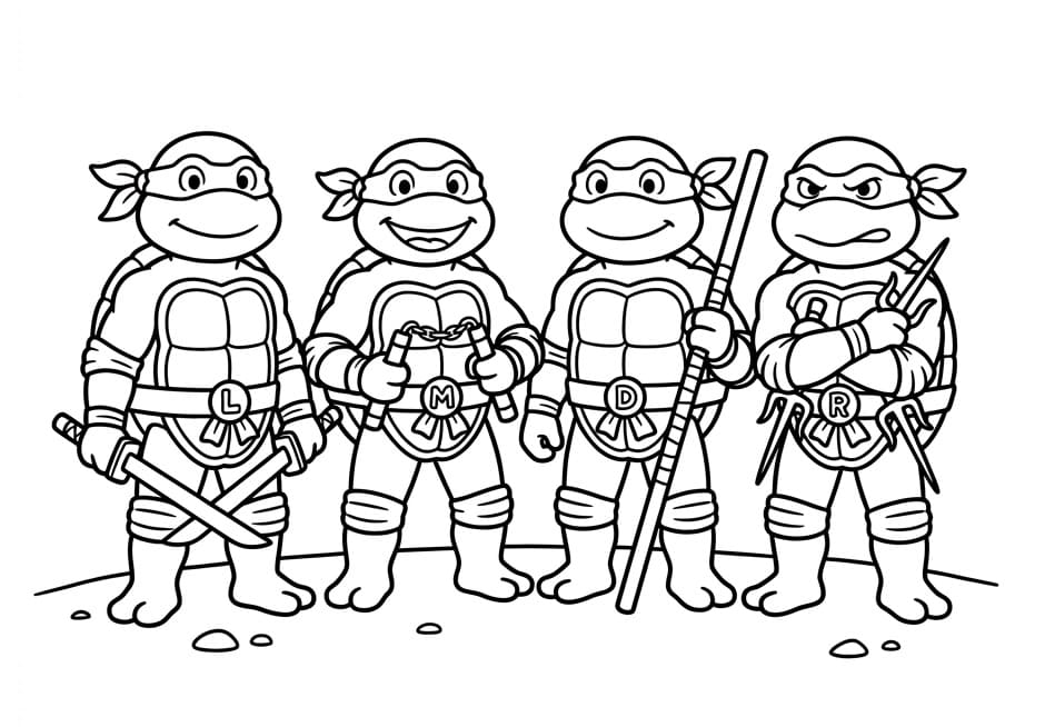 Ninja Turtles gratis ausmalbilder