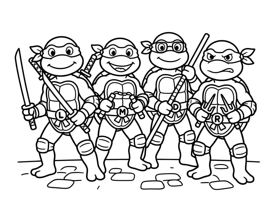 Ninja Turtles kostenlos ausmalbilder
