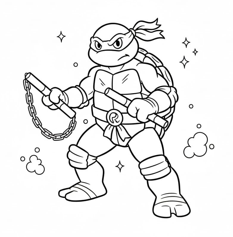 Ninja Turtles zum Ausdrucken ausmalbilder