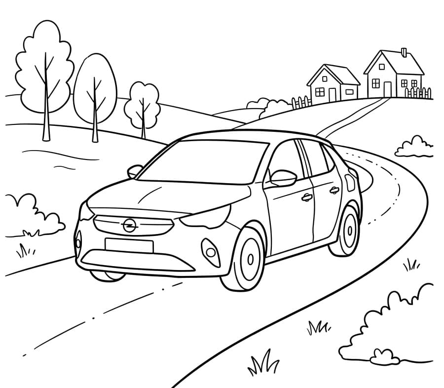 Opel in einer Naturlandschaft