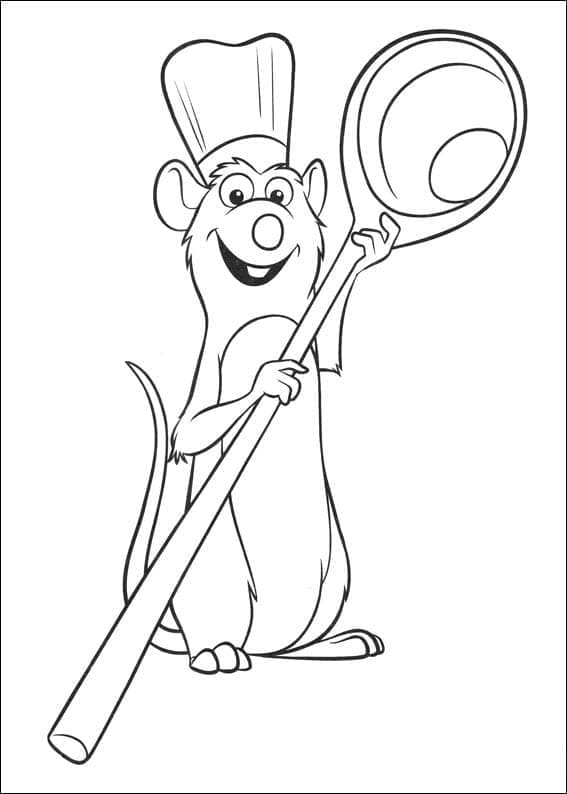 Remy mit einem Löffel aus Ratatouille