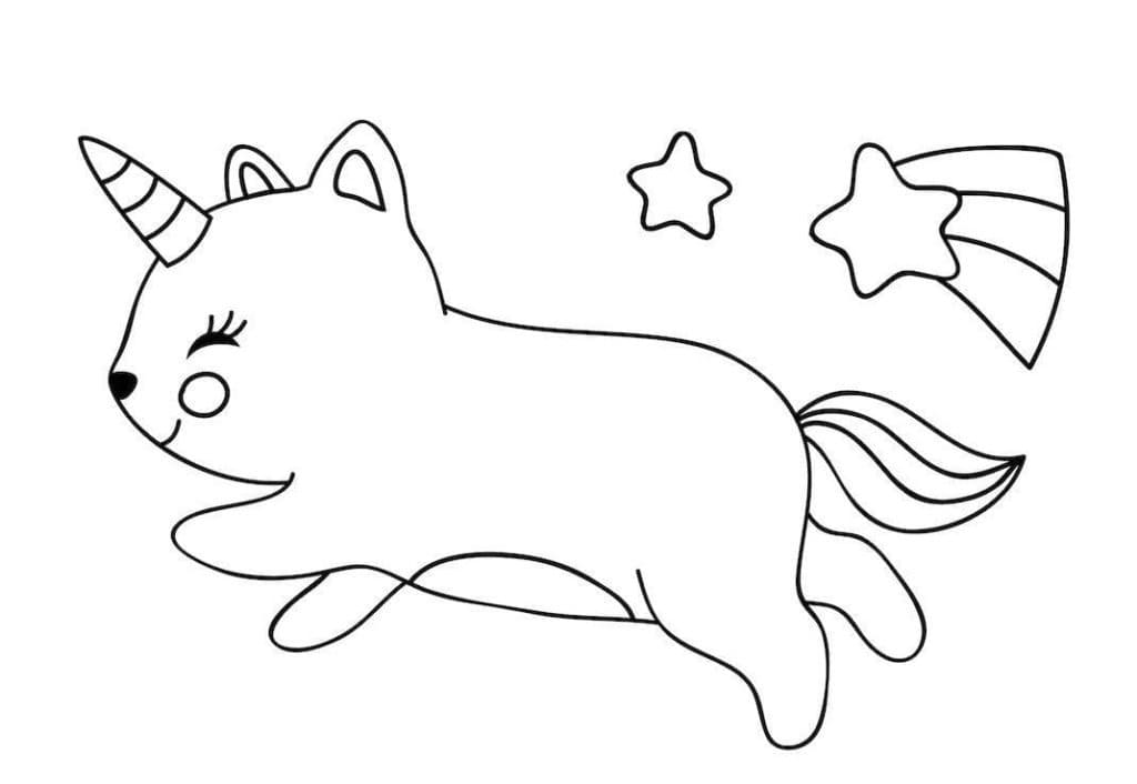 Schlichte Einhornkatze ausmalbilder