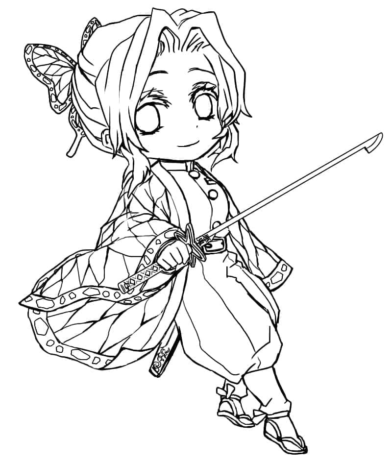 Shinobu drucken ausmalbilder