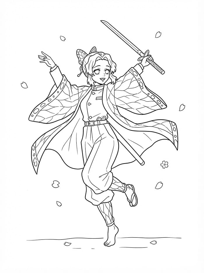 Shinobu in Demon Slayer ausmalbilder