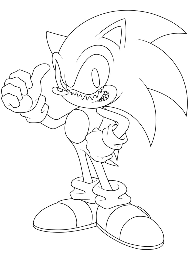 Sonic Exe gratis ausmalbilder