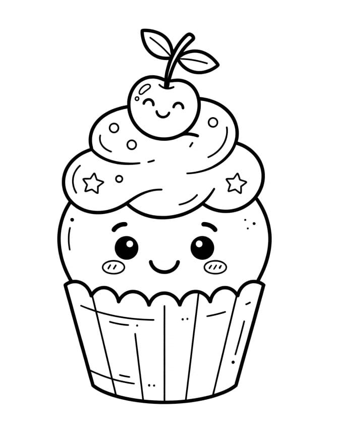 Süßer Cupcake ausmalbilder