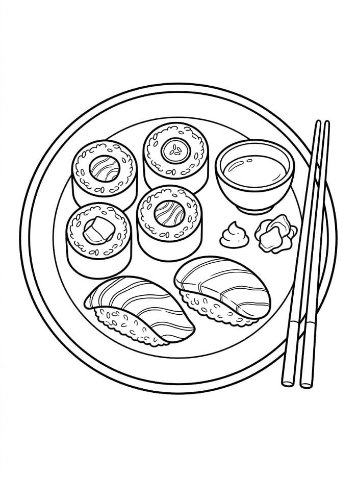 Sushi Mahlzeit ausmalbilder