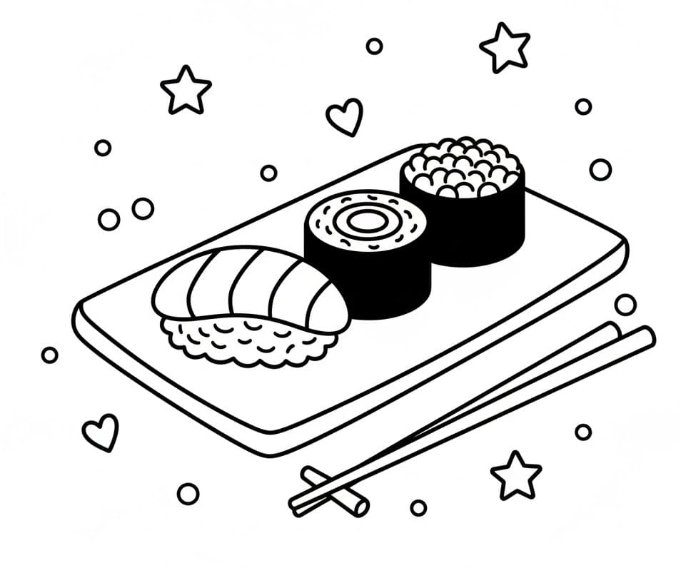 Sushi für Kinder ausmalbilder