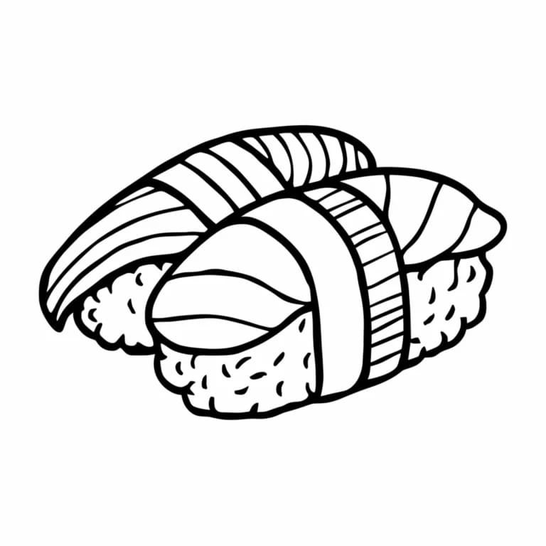 Sushi gratis ausmalbilder