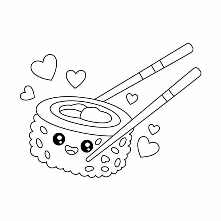 Sushi zum Ausdrucken ausmalbilder