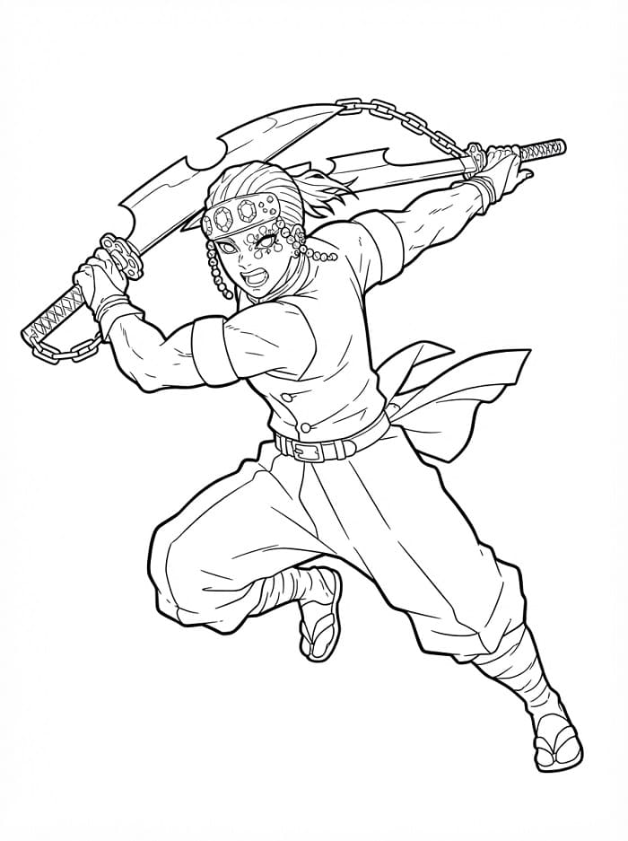 Tengen Uzui von Demon Slayer ausmalbilder