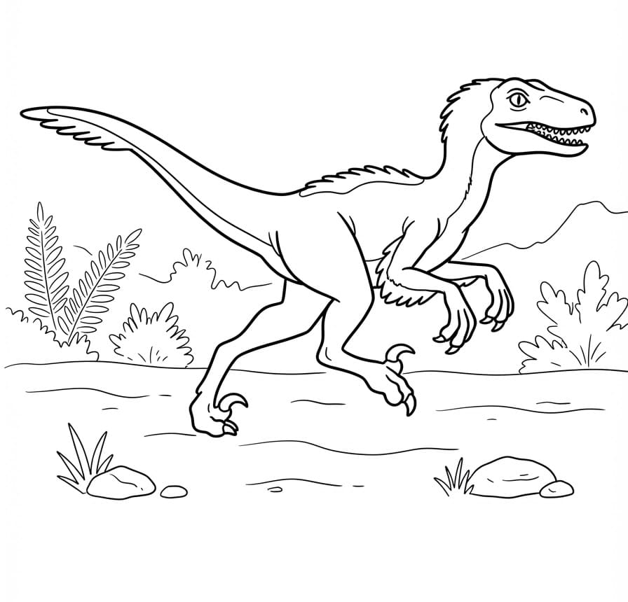 Velociraptor drucken ausmalbilder