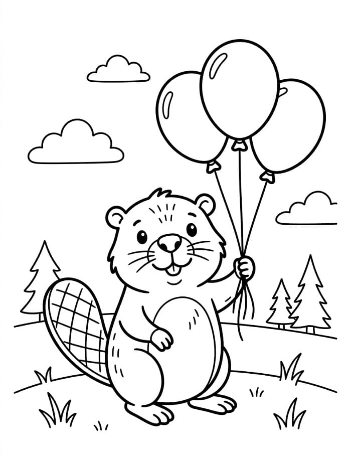 Wilder Biber ausmalbilder