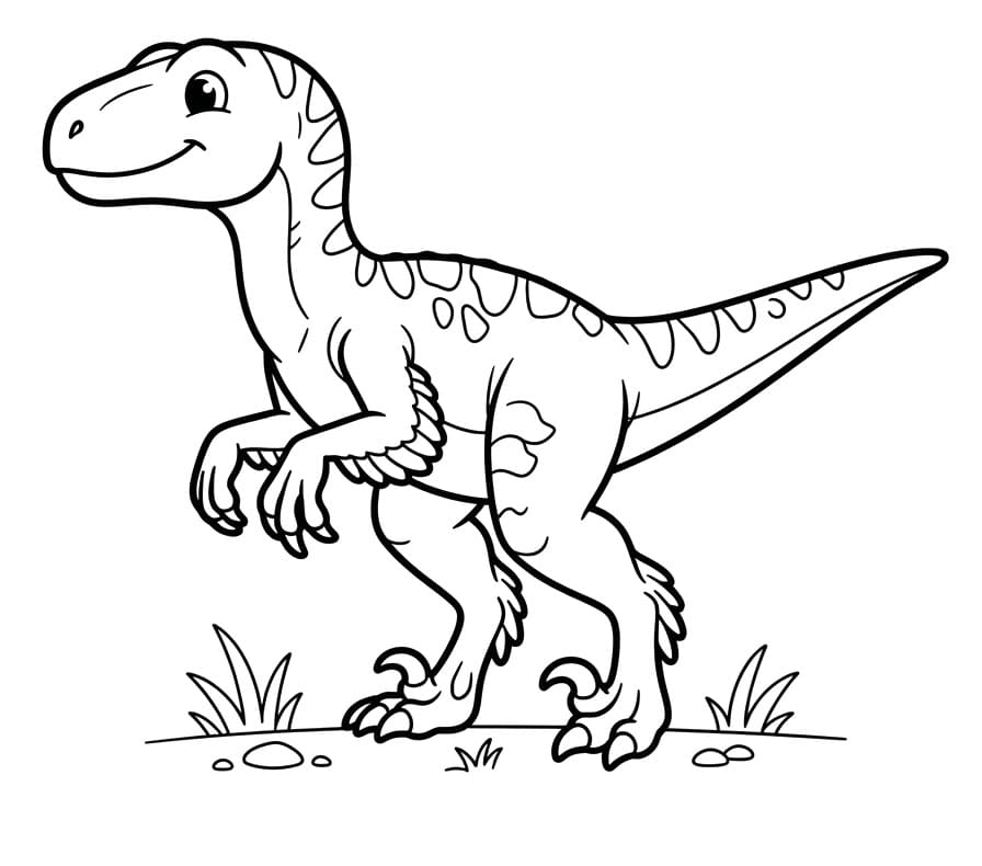 Zeichentrick-Velociraptor ausmalbilder