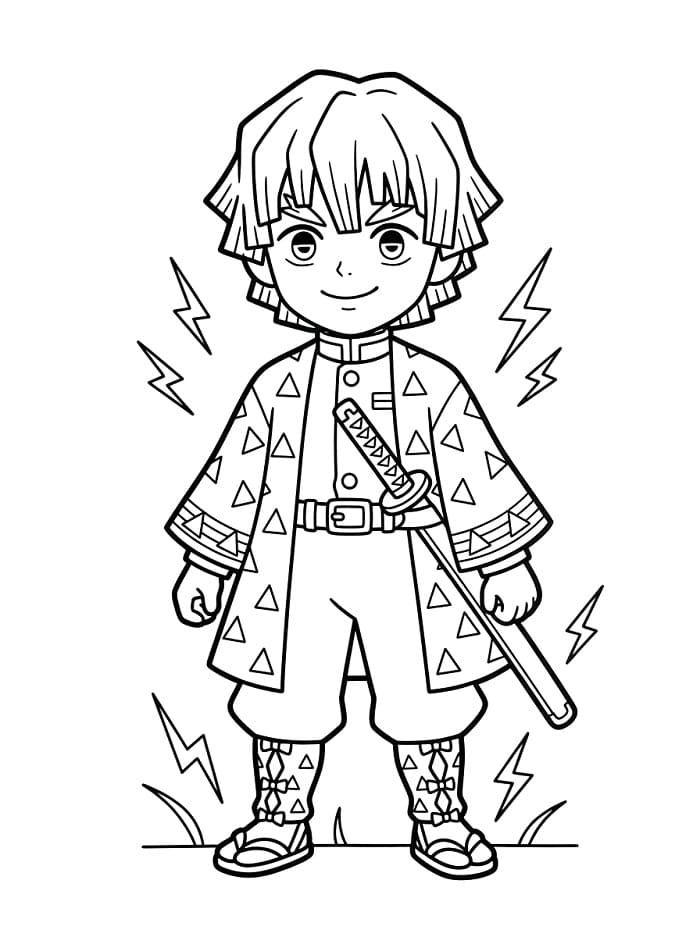 Zenitsu aus der Serie Demon Slayer ausmalbilder