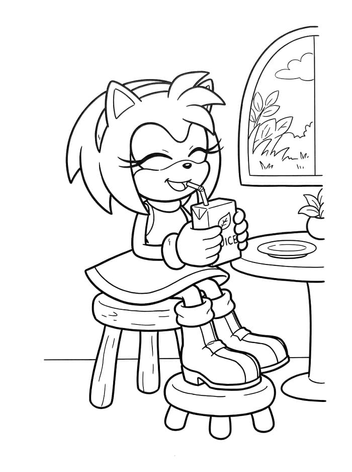 Amy Rose trinkt Saft