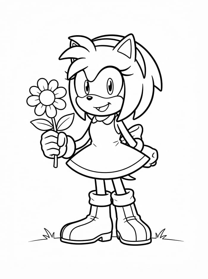 Amy Rose und eine Blume