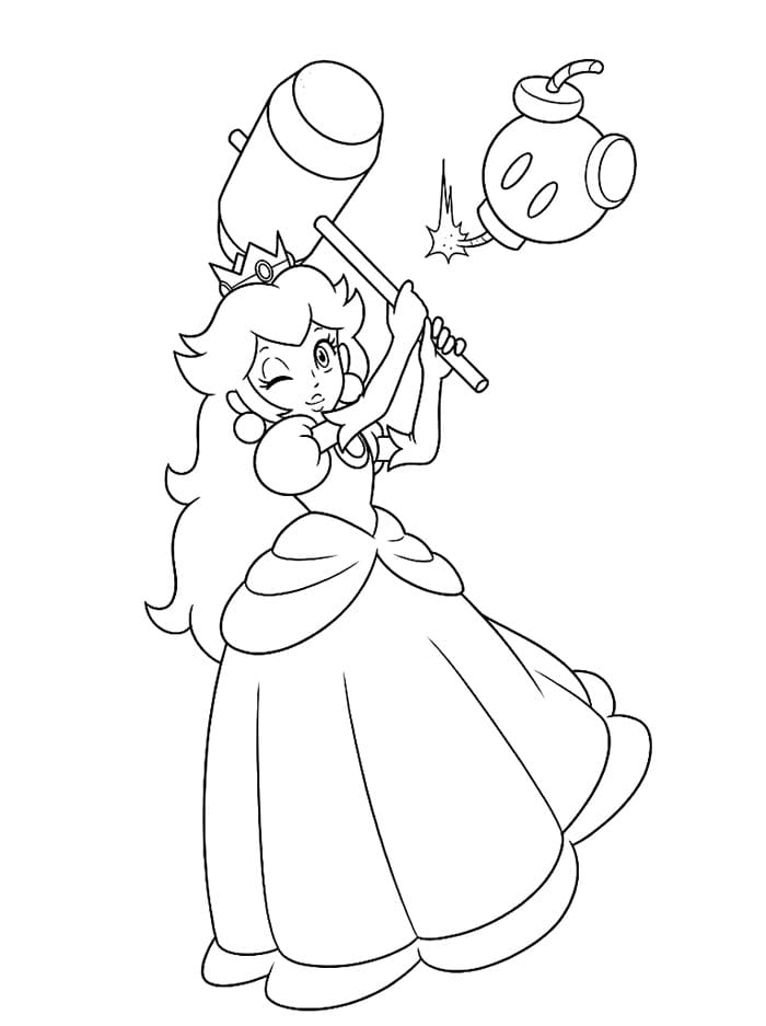 Ausdruckbare Prinzessin Peach für Kinder