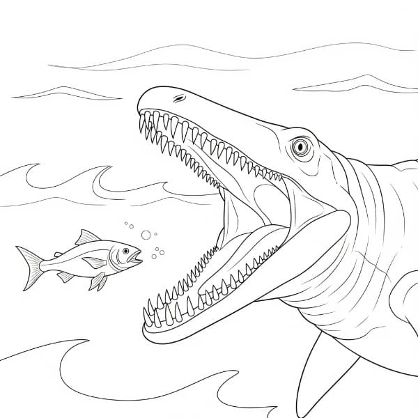 Ausdruckbarer Mosasaurus für Kinder