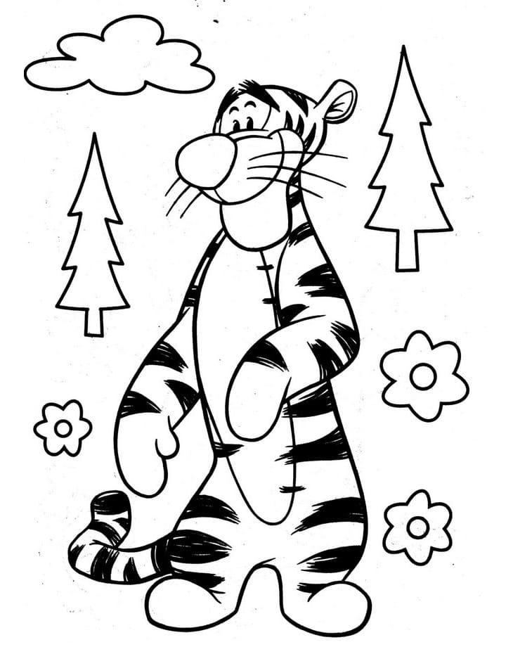 Ausdruckbarer Tigger für Kinder
