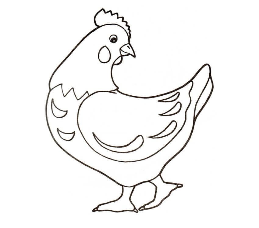 Ausdruckbares Huhn für Kinder