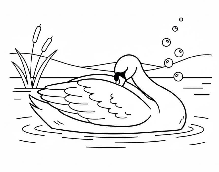 Ausdruckbares Schwan-Bild