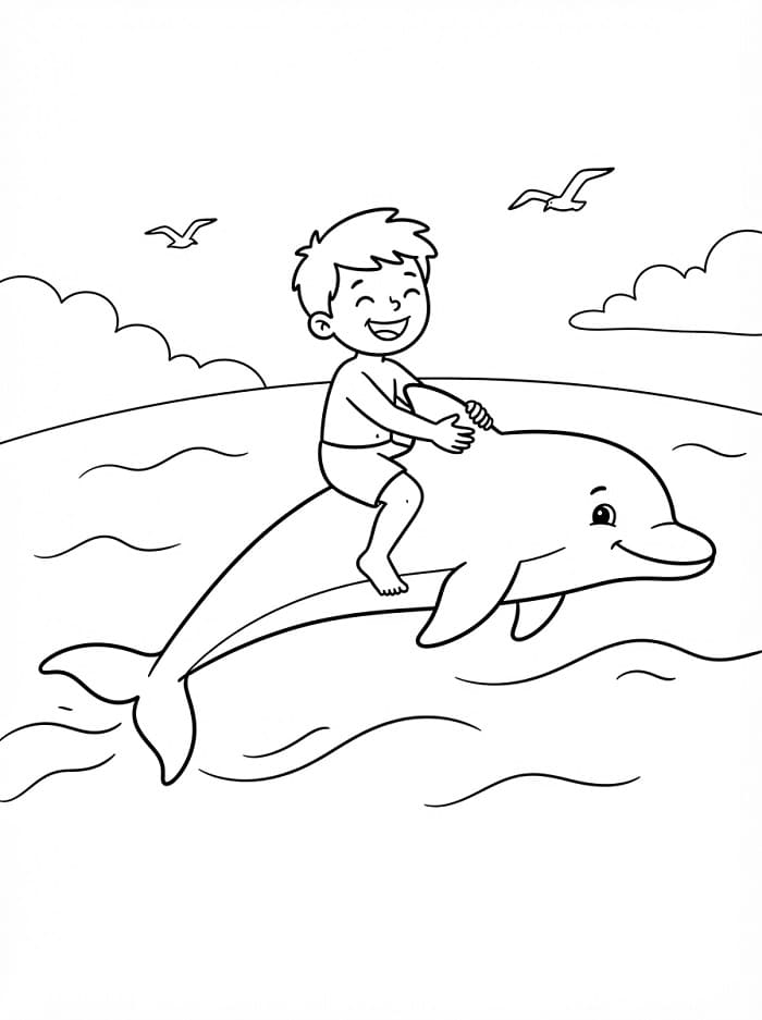 Delfin und Junge