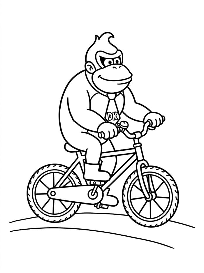 Donkey Kong fährt Fahrrad