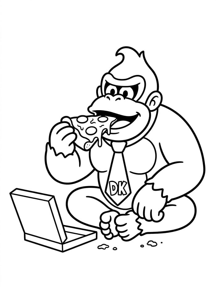 Donkey Kong isst Pizza
