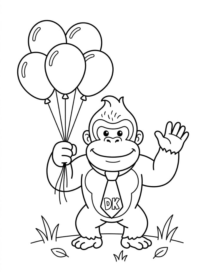 Donkey Kong mit Luftballons