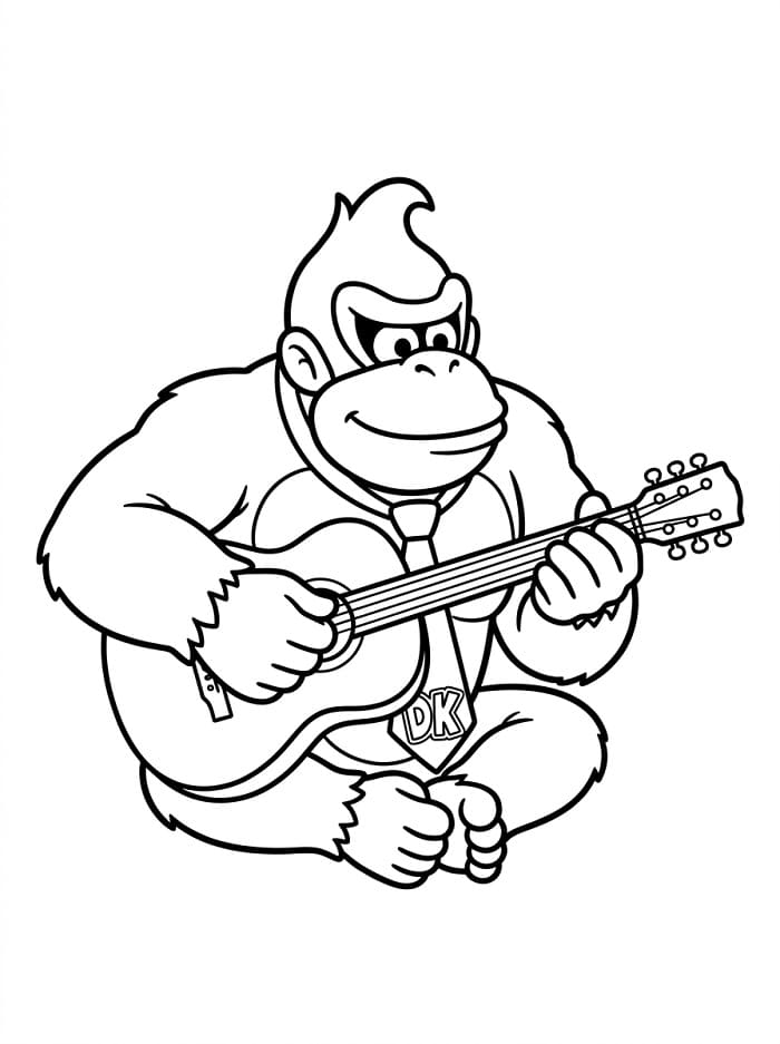 Donkey Kong mit einer Gitarre
